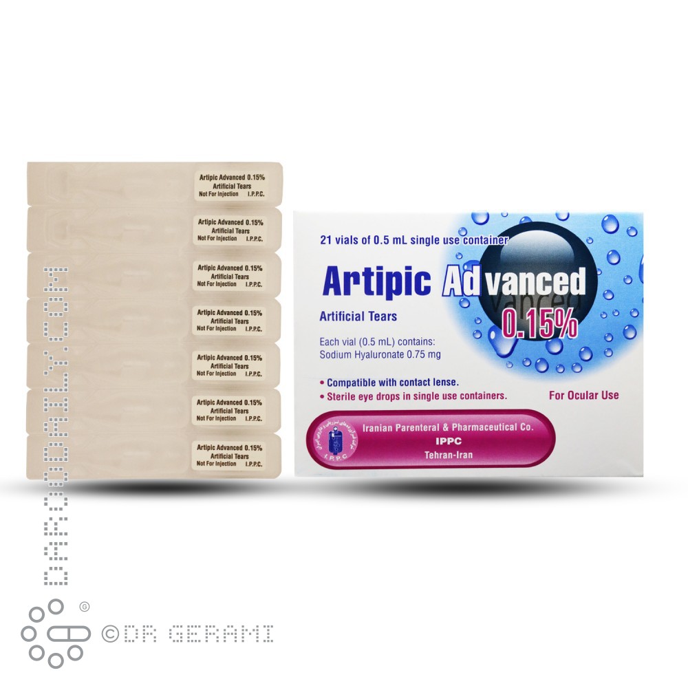 اشک مصنوعی آرتیپیک ادونسد 0.15 درصدی آرتیپیک 21 عددی