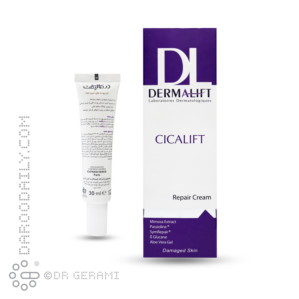 کرم ترمیم کننده پوست آسیب دیده مدل Cicalift درمالیفت 30 میلی لیتری