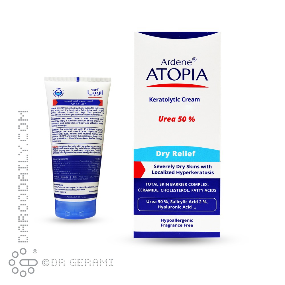 کرم لایه بردار پوست خشک 50 درصد اوره مدل Dry Relief آردن اتوپیا 50 میلی لیتری