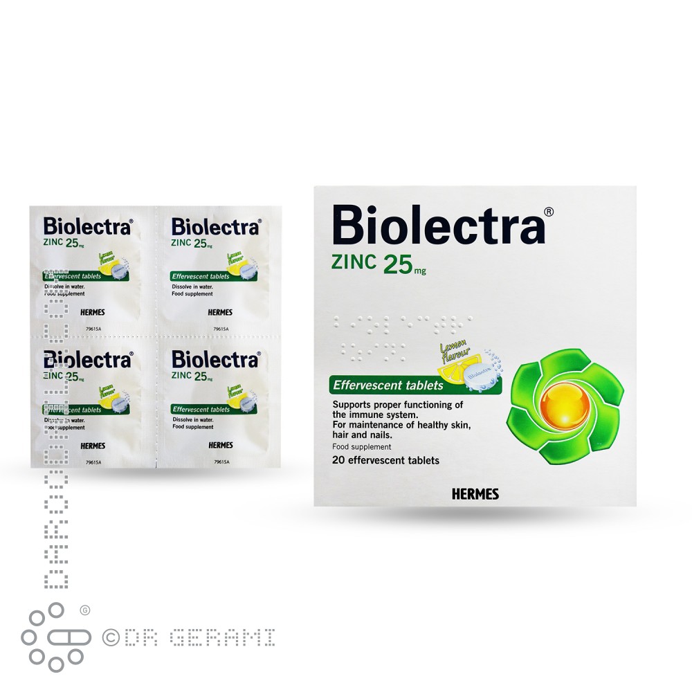 قرص جوشان بایولکترا زینک هرمس 20 عددی