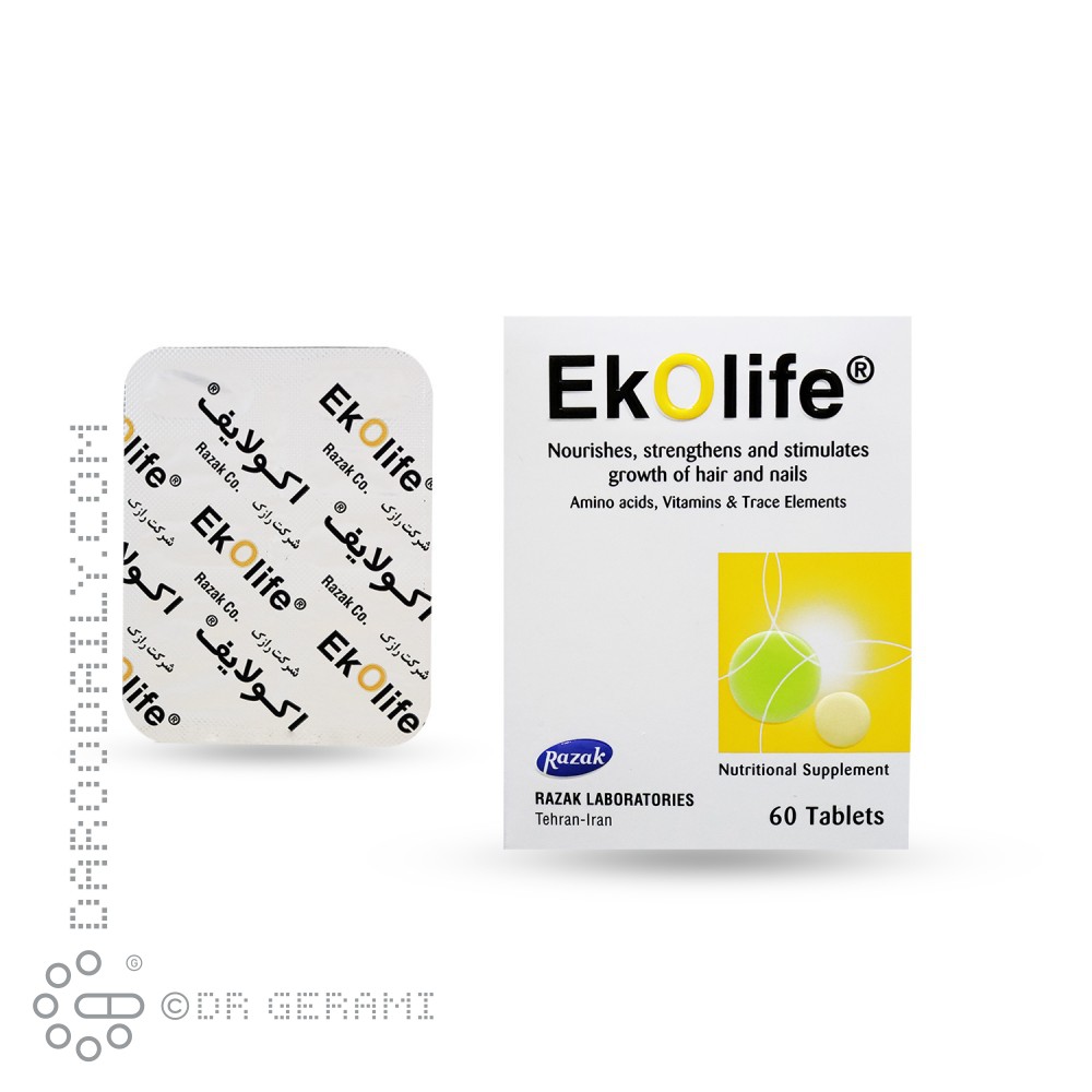 قرص تقویت کننده مو و ناخن اکولایف رازک 60 عددی