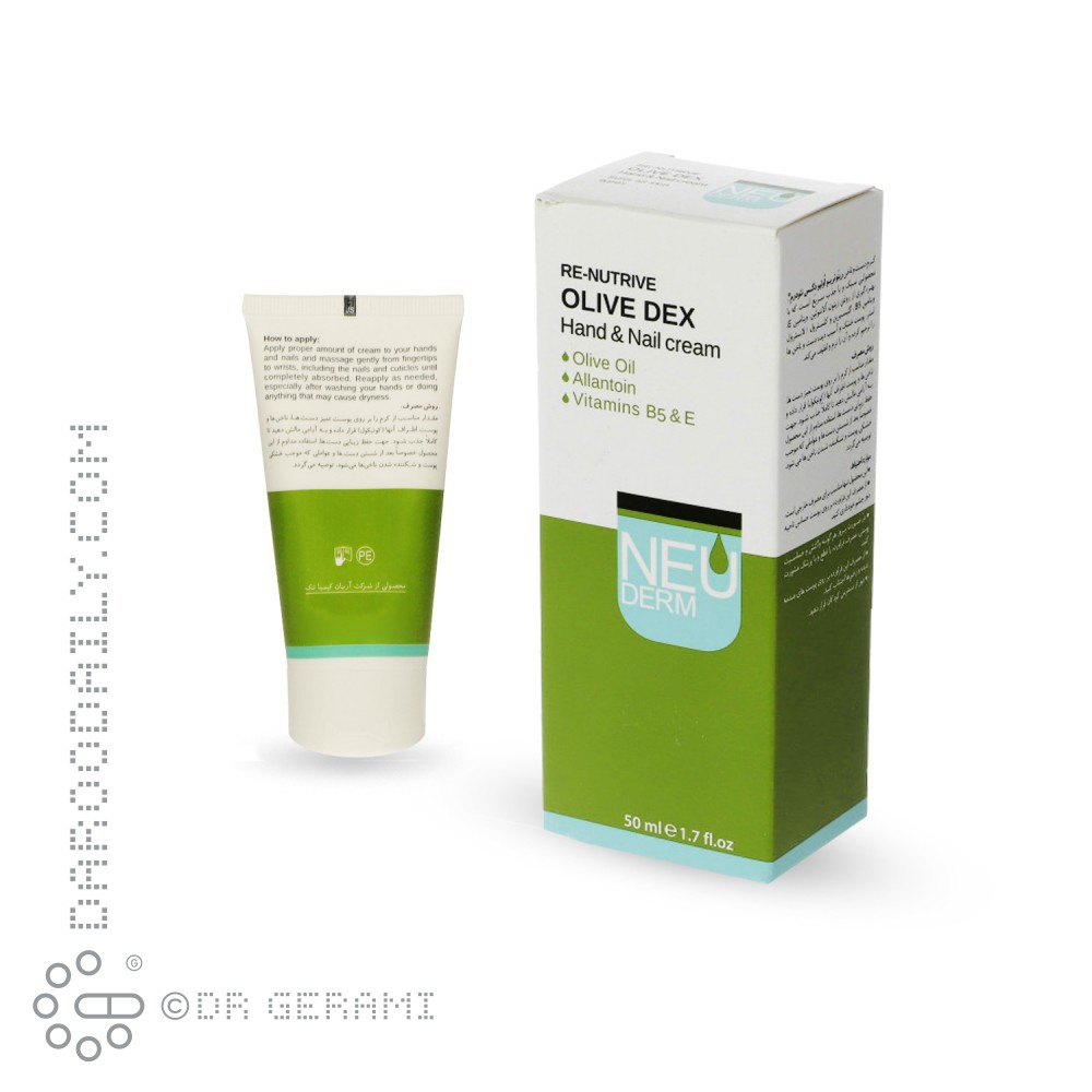 کرم نرم کننده دست و ناخن مدل Renutrive Olive Dex نئودرم 50 میلی لیتری