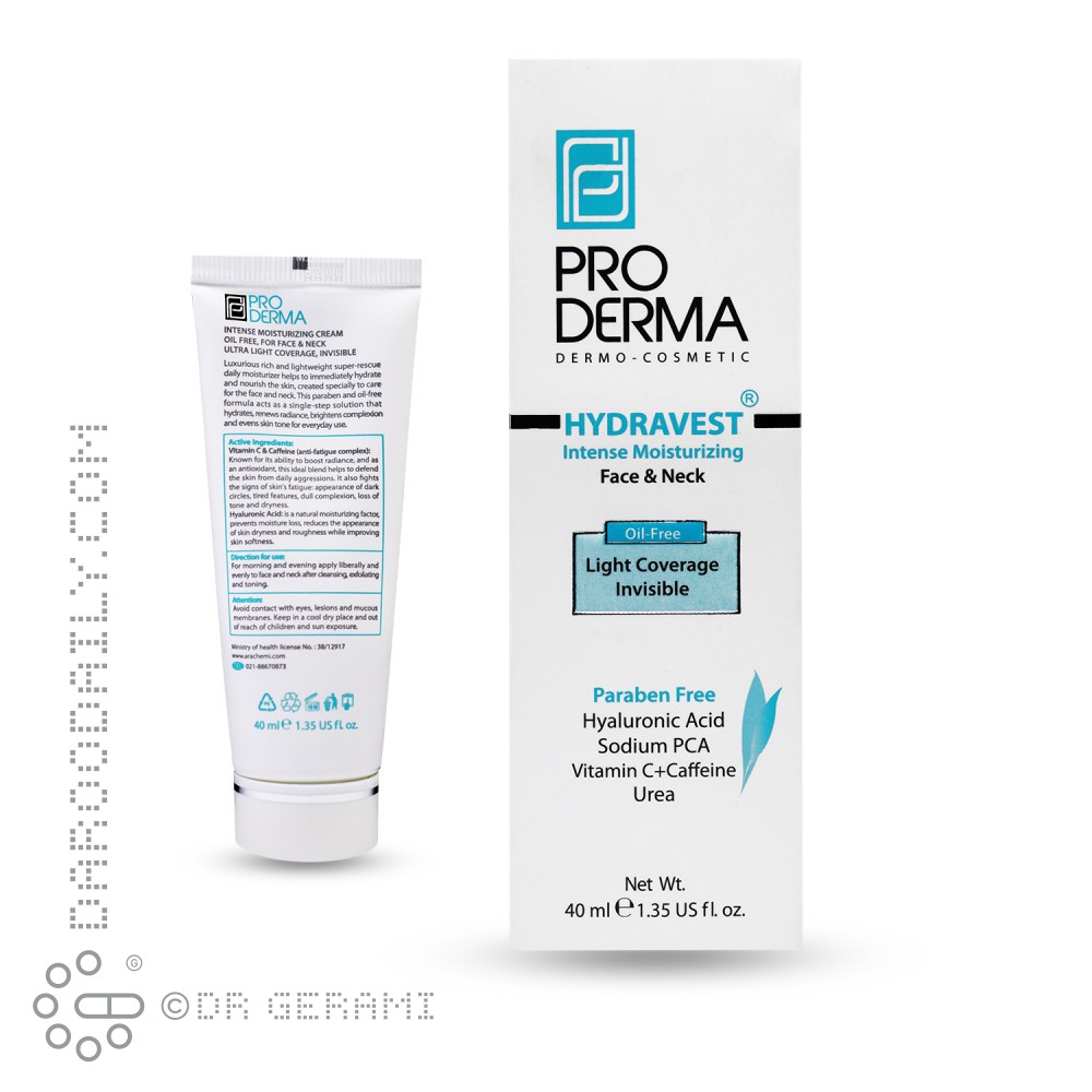 کرم مرطوب کننده قوی صورت و گردن پرودرما 40 میلی لیتری