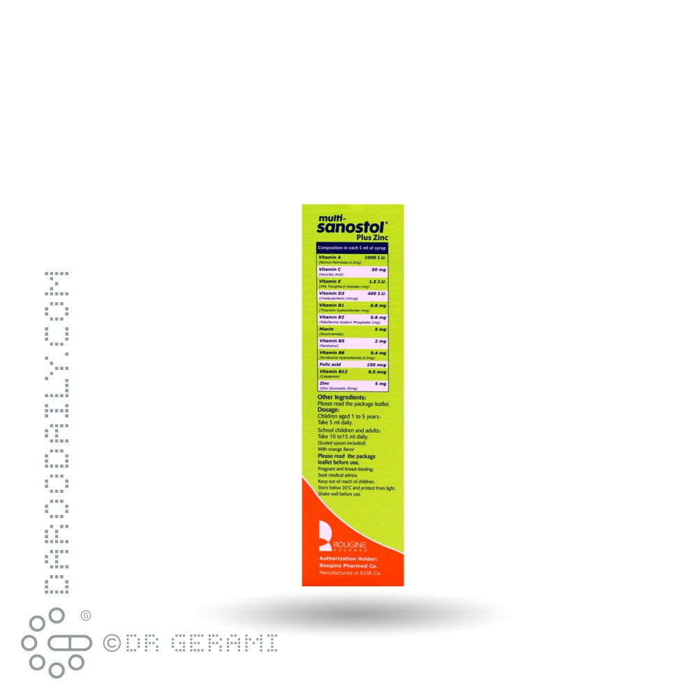 شربت مولتی پلاس زینک سانستول 155 میلی لیتری