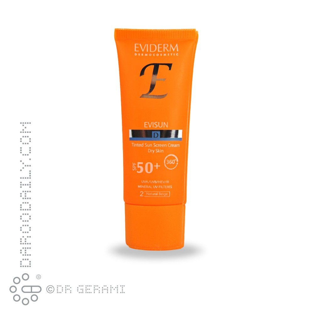 کرم ضد آفتاب بژ طبیعی پوست چرب مدل Evisun G با SPF 50 اویدرم شماره 2