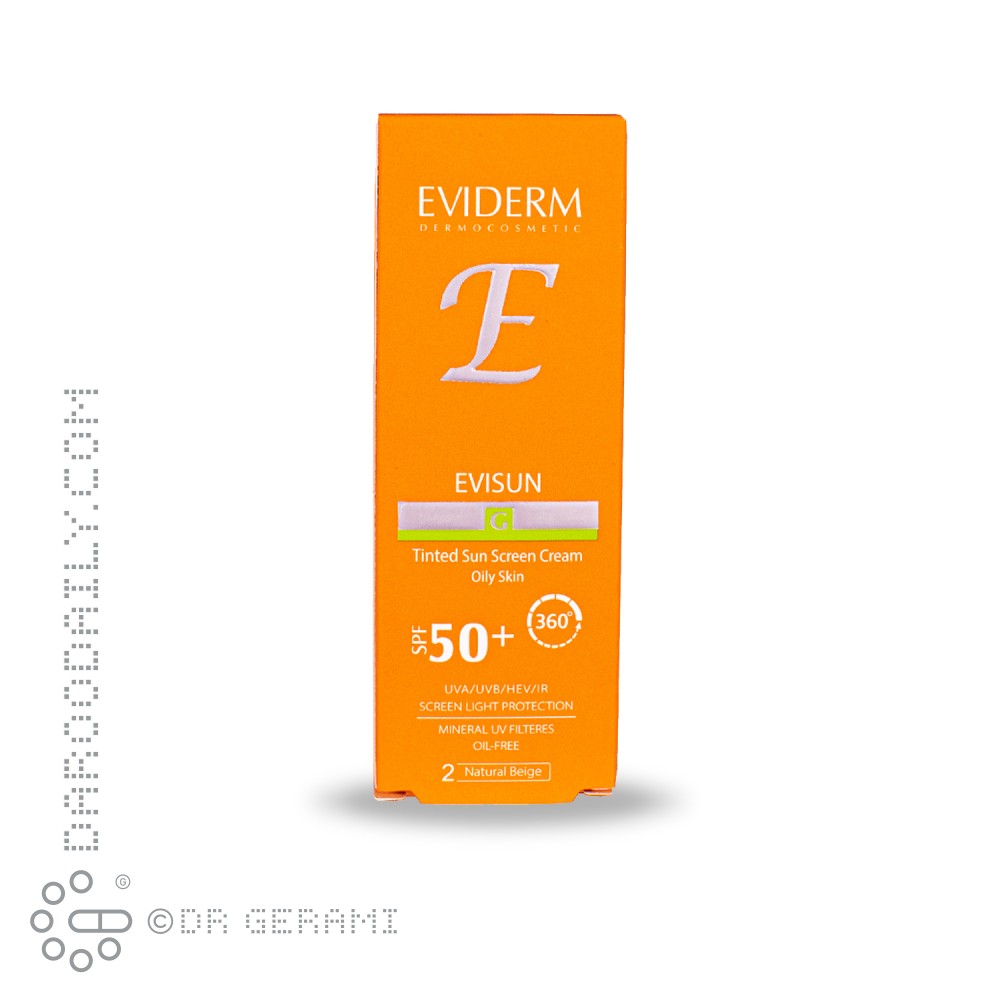 کرم ضد آفتاب بژ طبیعی پوست چرب مدل Evisun G با SPF 50 اویدرم شماره 2