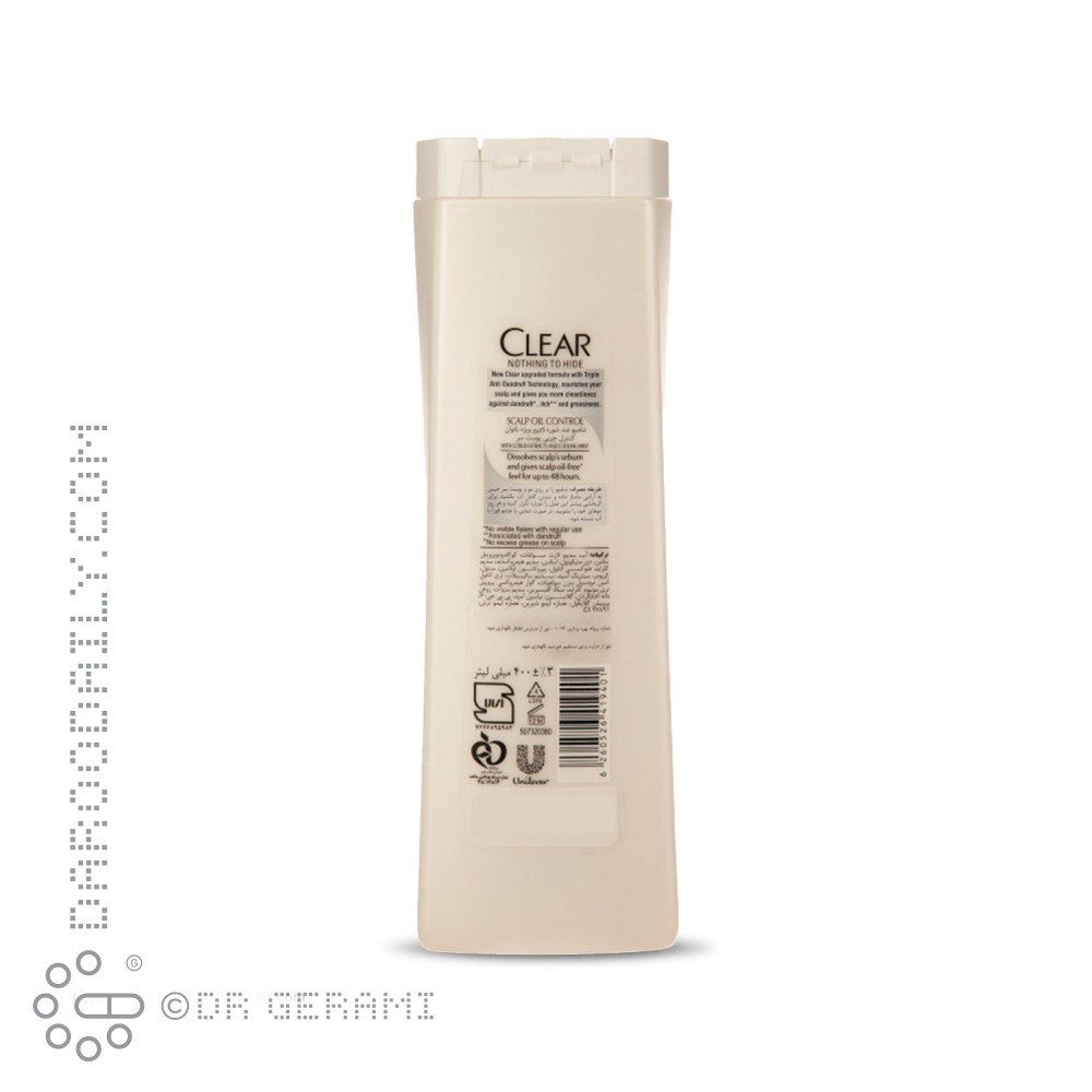 شامپو ضد شوره پوست سر چرب بانوان کلیر 400 میلی لیتری