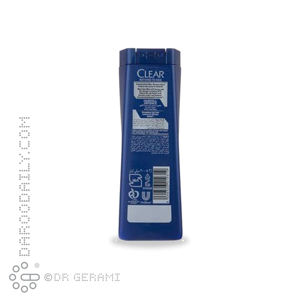 شامپو ضد شوره و تقویت کننده مو آقایان مدل Hairfall Defence کلیر 200 میلی لیتری