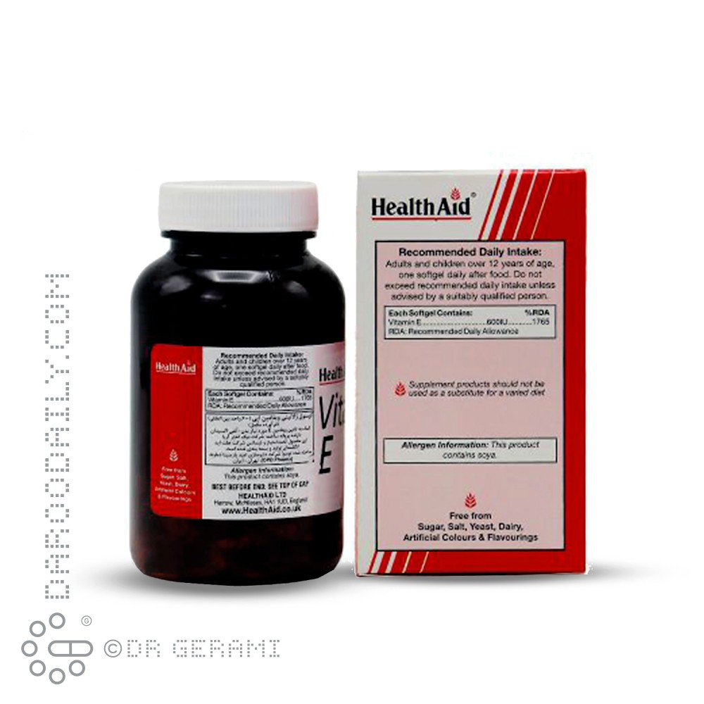 کپسول 600IU ویتامین E هلث اید 30 عددی