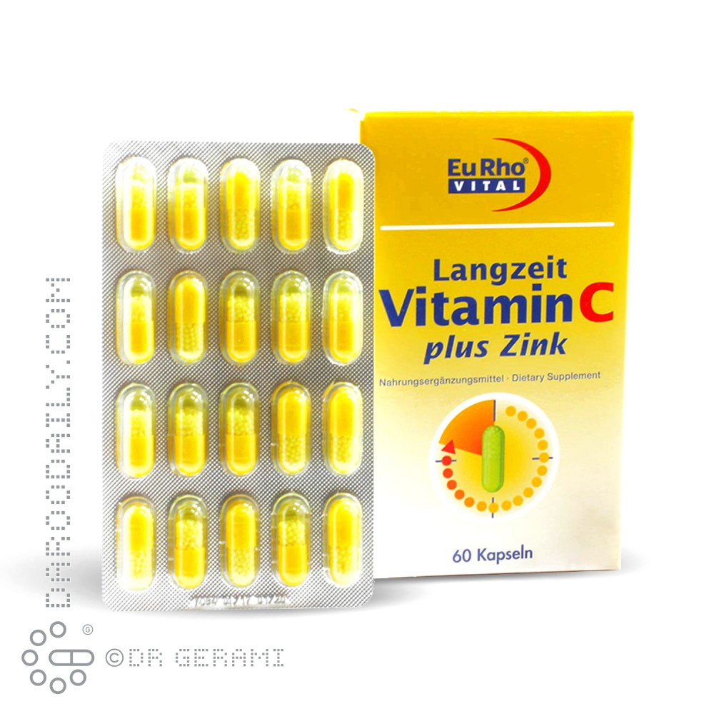 کپسول ویتامین C و زینک 10 میلی گرمی یوروویتال 60 عددی