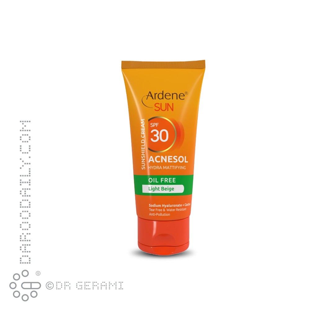 کرم ضد آفتاب بژ طبیعی پوست چرب فاقد چربی مدل Acnesol+ با SPF50 آردن ۵۰ میلی لیتری