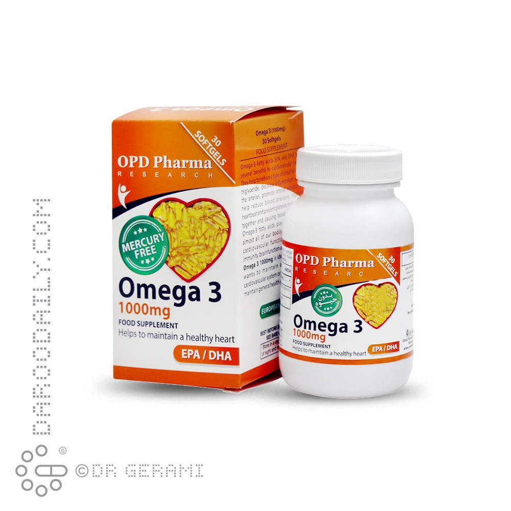 کپسول 1000 میلی گرمی امگا 3 او پی دی فارما 30 عددی