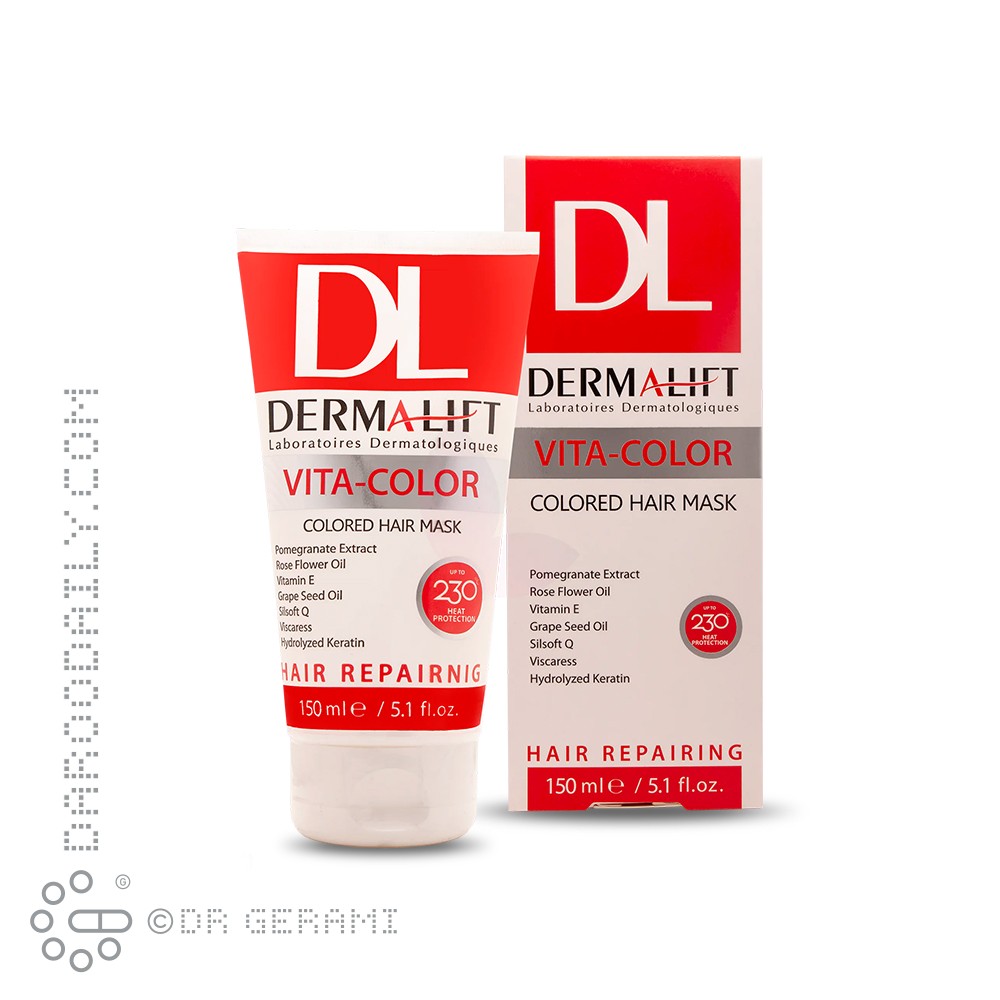 ماسک موهای رنگ شده مدل Vita Color درمالیفت 150میلی لیتری