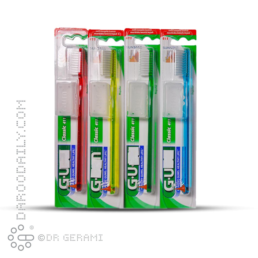 مسواک بزرگسال با برس نرم مدل Classic 411 جی یو ام