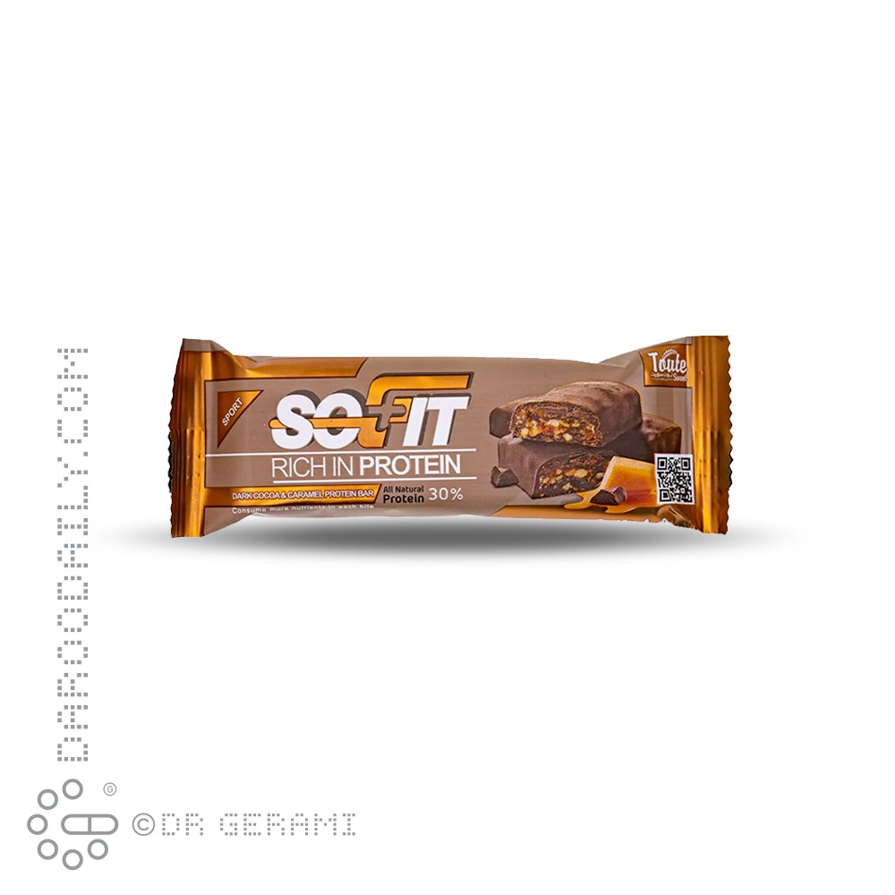 پروتئین بار با روکش کاکائویی کاراملی سوفیت پلاس 45 گرمی