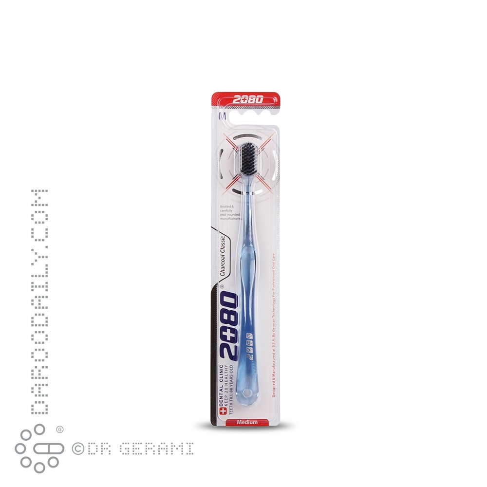 مسواک بزرگسال با برس متوسط مدل ذغالی کلاسیک 2080