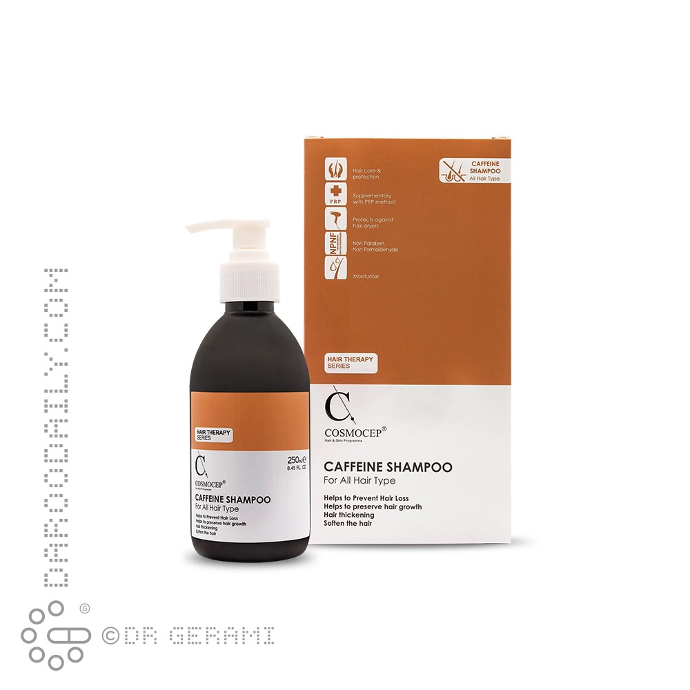 شامپو ضد ریزش مو حاوی کافئین کازموسپ 250 میلی لیتری