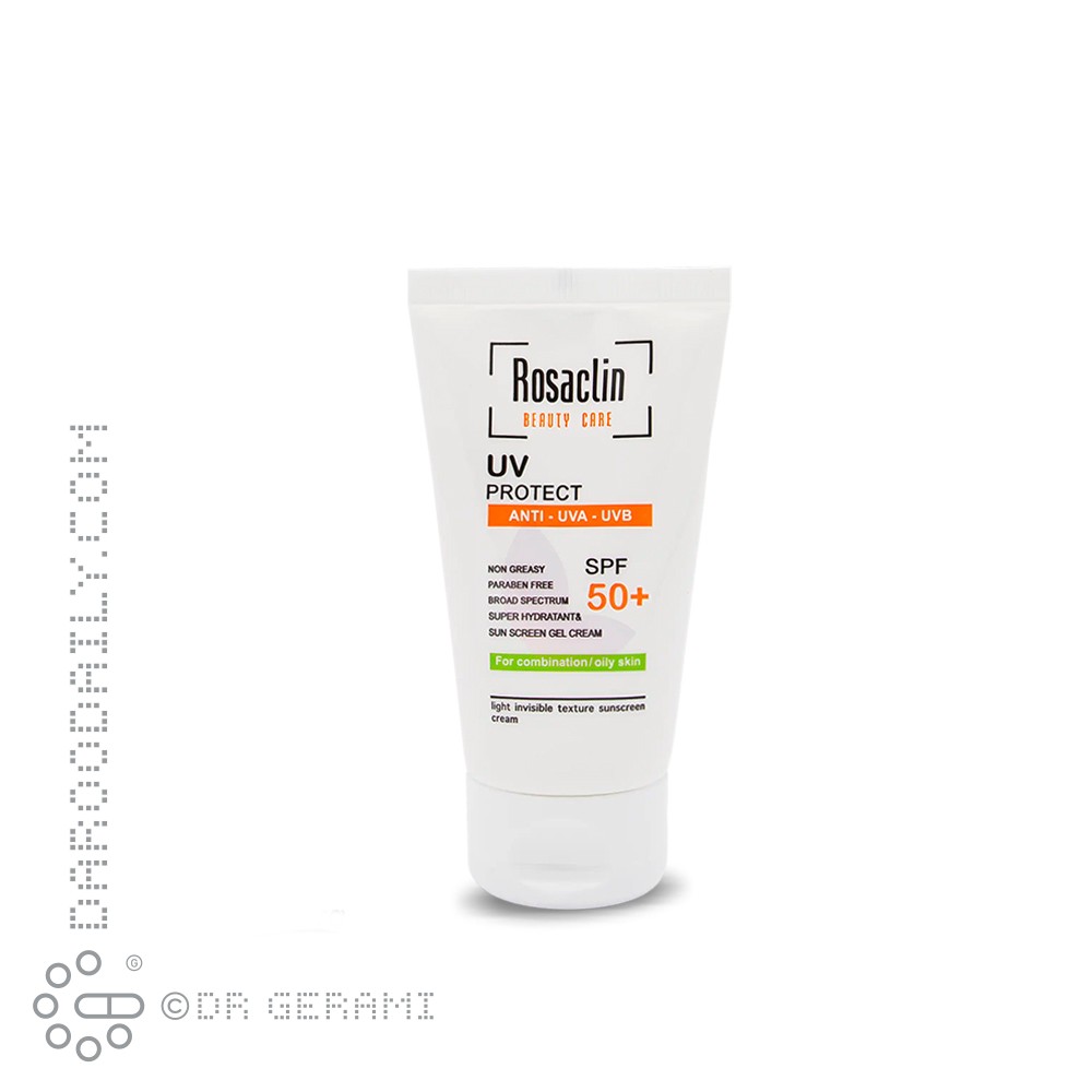 کرم ضد آفتاب بی رنگ پوست چرب و مختلط SPF50 رزاکلین 40 میلی لیتری