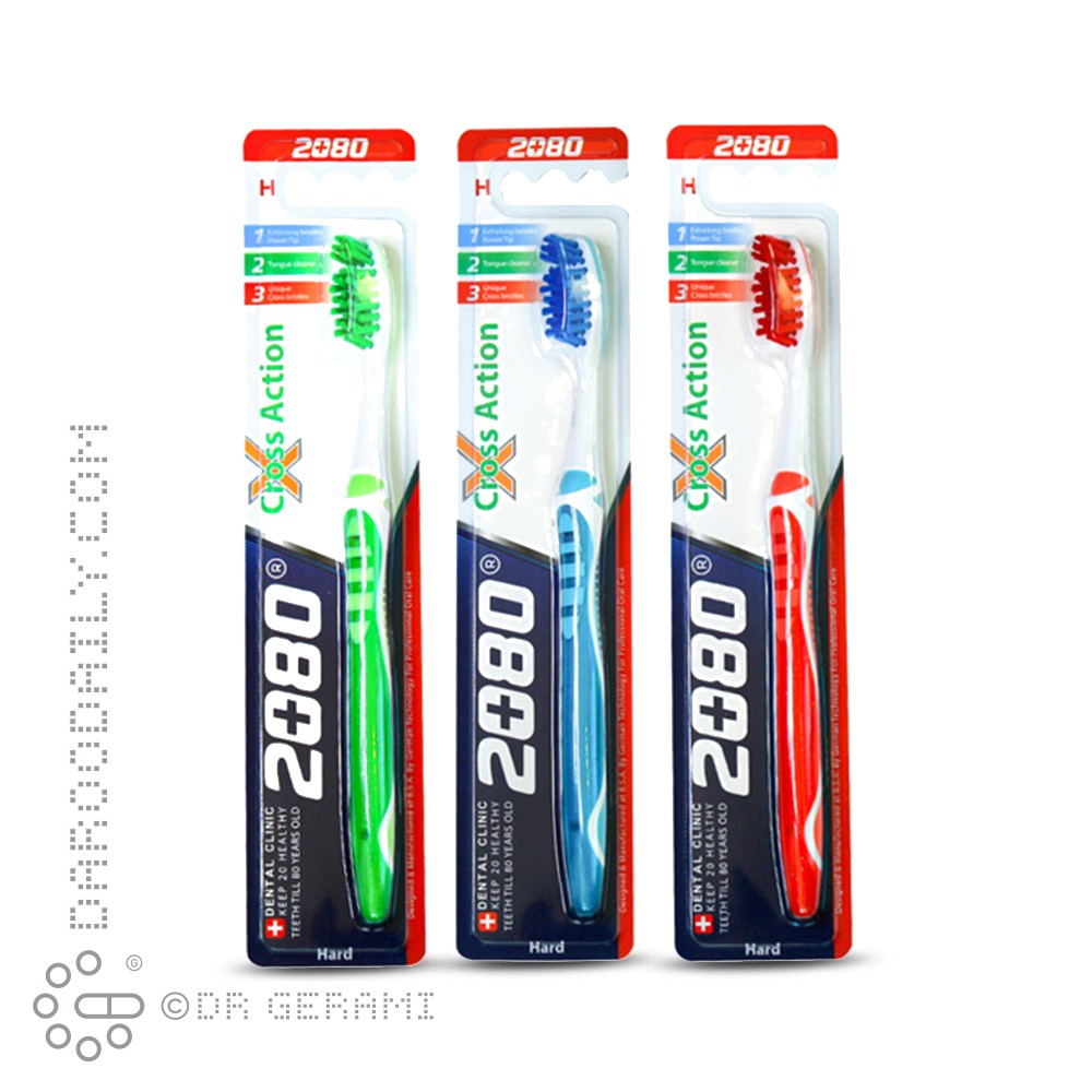 مسواک بزرگسال با برس سخت مدل کراس اکشن 2080