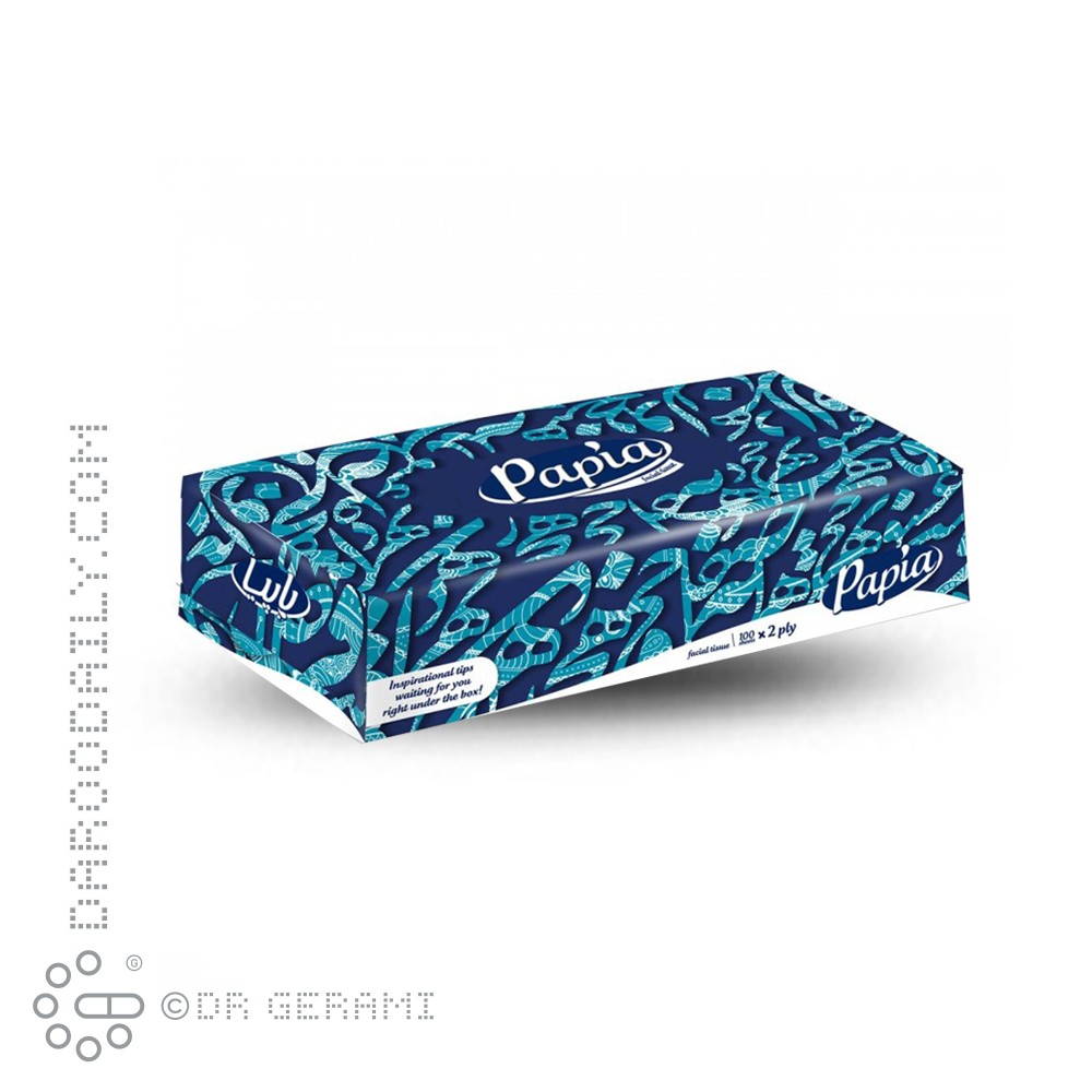 دستمال کاغذی دو لایه پاپیا 100 برگی
