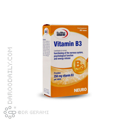 قرص 250 میلی گرمی ویتامین B3 یوروویتال 60 عددی