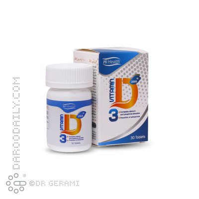 قرص 2000 واحدی ویتامین D3 های هلث 30 عددی
