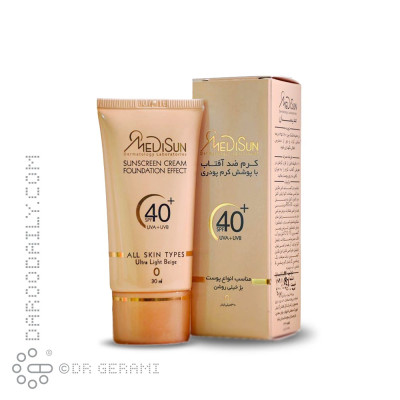 ضد آفتاب کرم پودری بژ خیلی روشن SPF40 مدیسان شماره 0