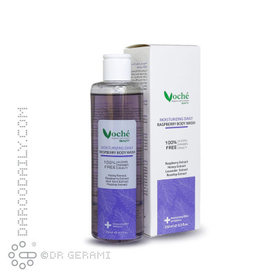 شامپو بدن مرطوب کننده حاوی عصاره تمشک سیاه وچه 250 میلی لیتری