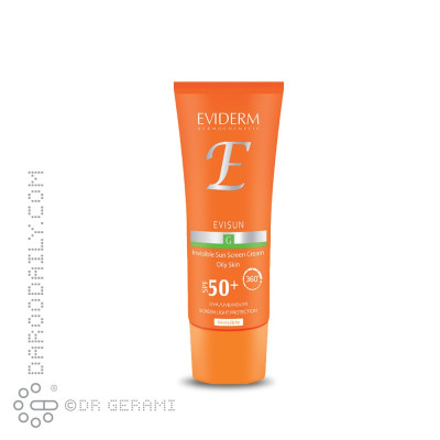 کرم ضد آفتاب بی رنگ پوست چرب مدل Evisun G با SPF50 اویدرم 40 میلی لیتری