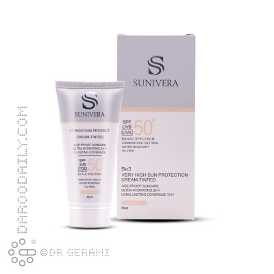 کرم ضد آفتاب 1.5 بژ مات پوست چرب SPF50 سانیورا ۵۰ میلی لیتری