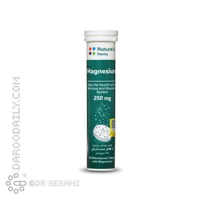 قرص جوشان منیزیم 250 میلی گرمی با طعم سیب ترش نیچرز پلنتی 20 عددی