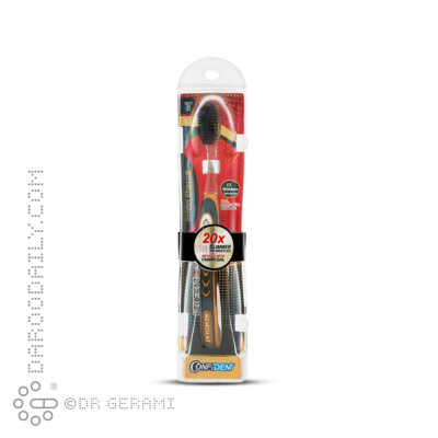 مسواک برس نرم مدل Golden Charcoal سری Newdent کانفیدنت