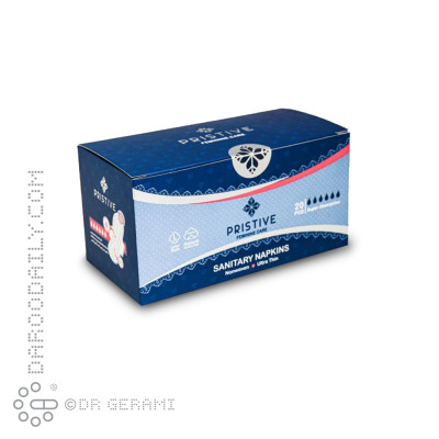 نوار بهداشتی خیلی نازک پنبه ای سایز بزرگ پریستیو 20 عددی