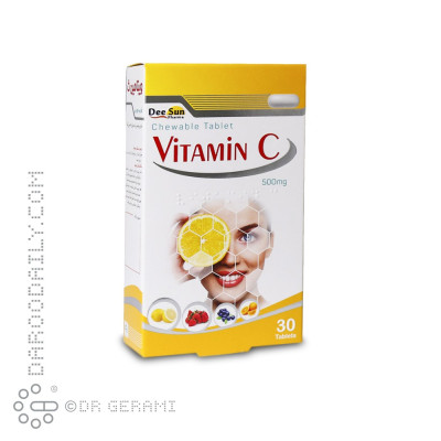 قرص جویدنی 500 میلی گرمی ویتامین C لیمویی دی سان فارما 30 عددی