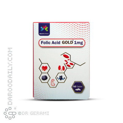قرص فولیک اسید گلد 1 میلی گرمی مولتی نرمال 60 عددی