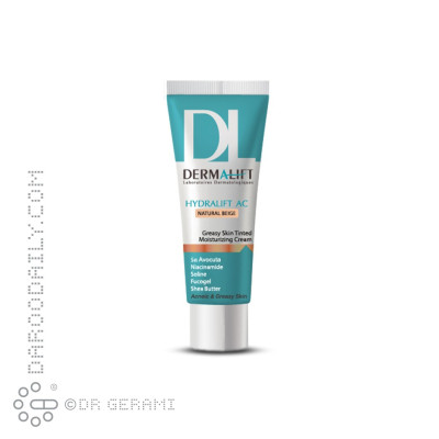 کرم مرطوب کننده بژ طبیعی پوست چرب مدل Hydralift AC درمالیفت 40 میلی لیتری