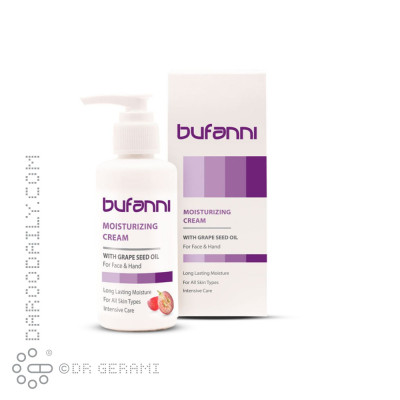 کرم مرطوب کننده پوست حاوی روغن هسته انگور بوفانی 150 میلی لیتری