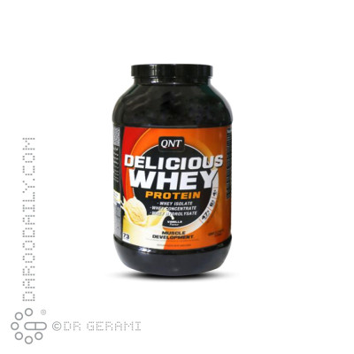 پودر پروتئین دلیشس وی وانیلی کیو ان تی 2200 گرمی