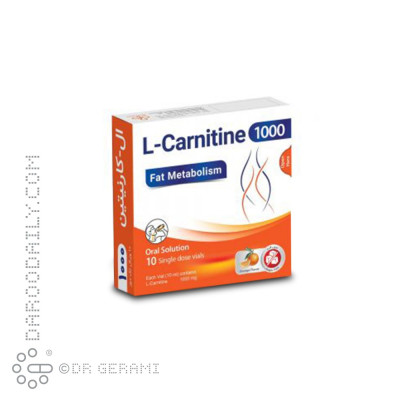 محلول ال کارنیتین 1000 پرتقالی پارس بهروزان جم 10 عددی