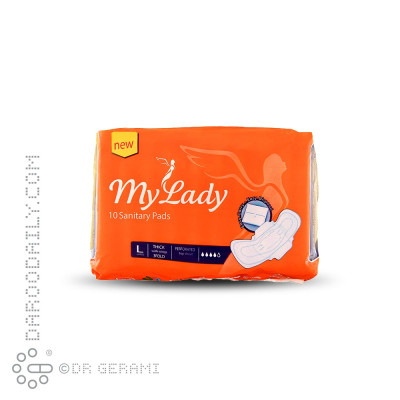 نوار بهداشتی مسافرتی نارنجی ضخیم بزرگ مای لیدی 10 عددی