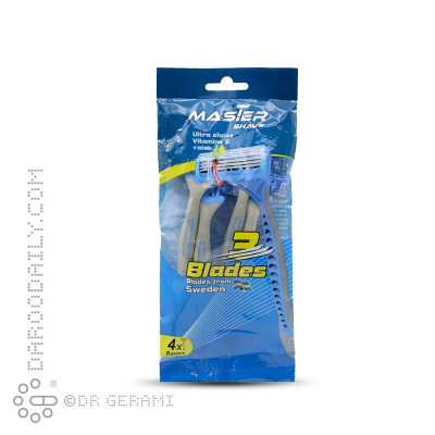 خود تراش 3 لبه مدل 3Blue Blades مستر شیو 4 عددی