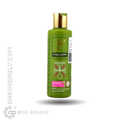 تونر روشن کننده ضد لک صورت شیرین بیان فلوس فلاور ۲۰۰ میلی لیتری