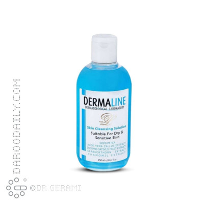 محلول پاک کننده پوست خشک درمالاین 250 میلی لیتری