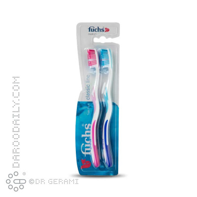 مسواک بزرگسال دو قلو برس متوسط مدل Classic Line فوکس