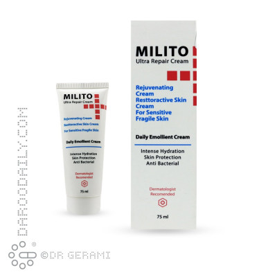 کرم ترمیم کننده و جوان کننده پوست حساس میلیتو 75 میلی لیتری