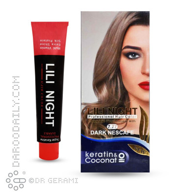 کیت رنگ موی نسکافه ای تیره لی لی نایت شماره 7.77