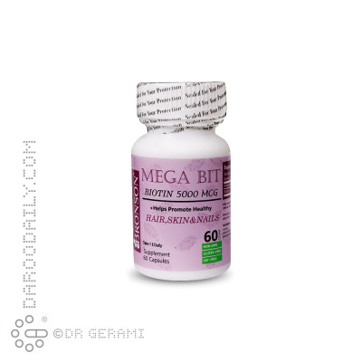 کپسول بیوتین 5000 میکروگرمی مگابیت برونسون 60 عددی