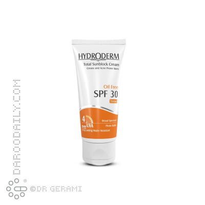 کرم ضد آفتاب بژ خیلی تیره پوست چرب SPF30 هیدرودرم ۵۰ گرمی