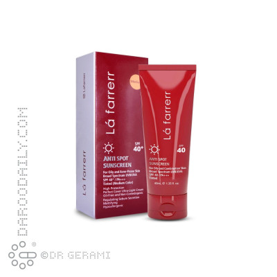 کرم ضد آفتاب و ضد لک رنگی متوسط پوست چرب SPF40 لافارر 40 میلی لیتری