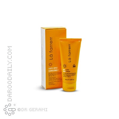 کرم ضد آفتاب و ضد لک بی رنگ پوست چرب SPF30 لافارر 40 میلی لیتری
